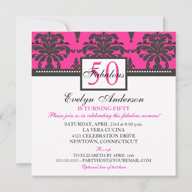 Fabulous & Elegant Woman Birthday Party Invitation (Front)
