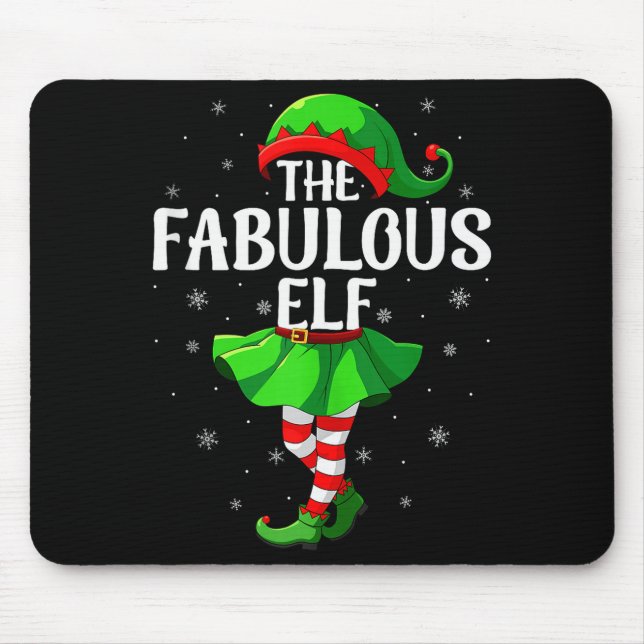 Fabulous Elf Christmas Girls Women Elf Squad Xmas  Mouse Pad (Front)