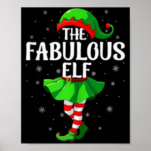 Fabulous Elf Christmas Girls Women Elf Squad Xmas Poster