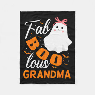 Fabulous Faboolous Grandma Ghost Halloween  Fleece Blanket