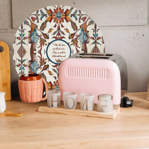 Fabulous Fall and Blue Customisable Round Cutting Board