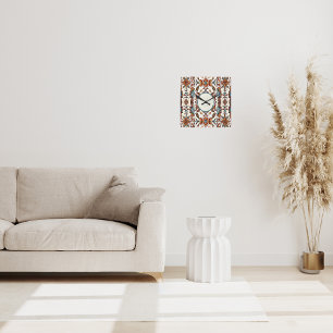 Fabulous Fall and Blue Square Wall Clock