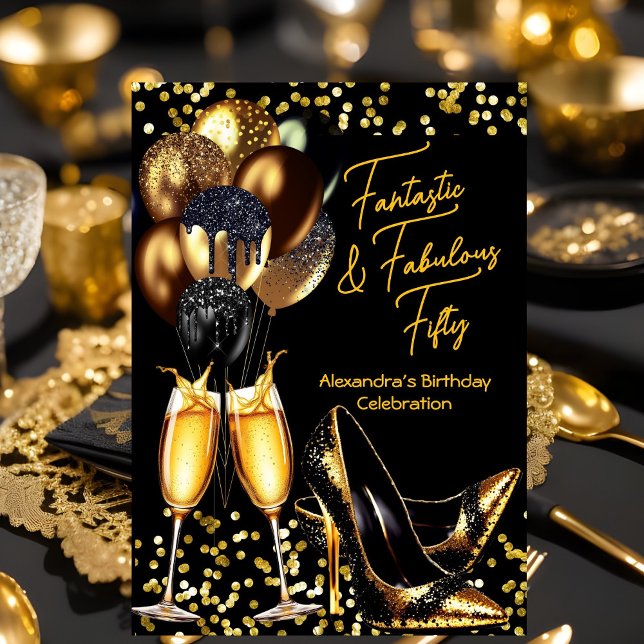 Fabulous Fantastic heels Champagne Birthday Invitation (Creator Uploaded)