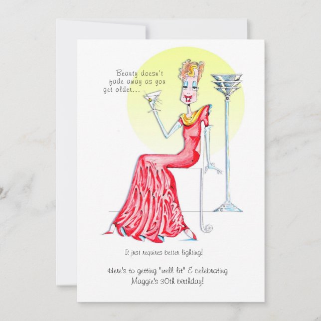 Fabulous female birthday invite! invitation (Front)