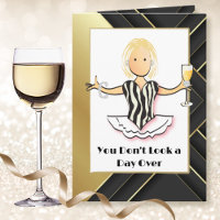 Fabulous Female Cartoon Gold Black Birthday