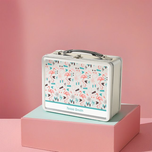 Fabulous Fifties Flamingos Metal Lunch Box (Creator Uploaded)