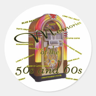 Fabulous fifties juke box classic round sticker