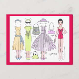 Fabulous Fifties: Polly Paper Doll Postcard