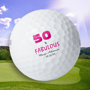 Fabulous Fifty Birthday Hers Personalised Golf Balls