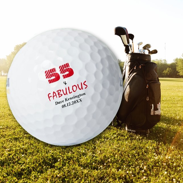 Fabulous Fifty Five Birthday Personalised Golf Balls (Creator Uploaded)
