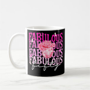 Fabulous Fifty Pink Cowgirl Disco 50th Birthday Coffee Mug