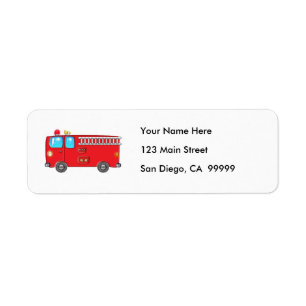 Fabulous Firetruck Return Address Label