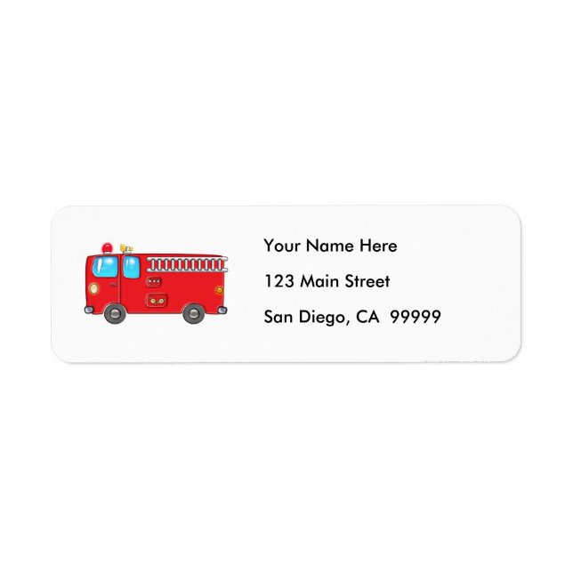 Fabulous Firetruck Return Address Label (Front)