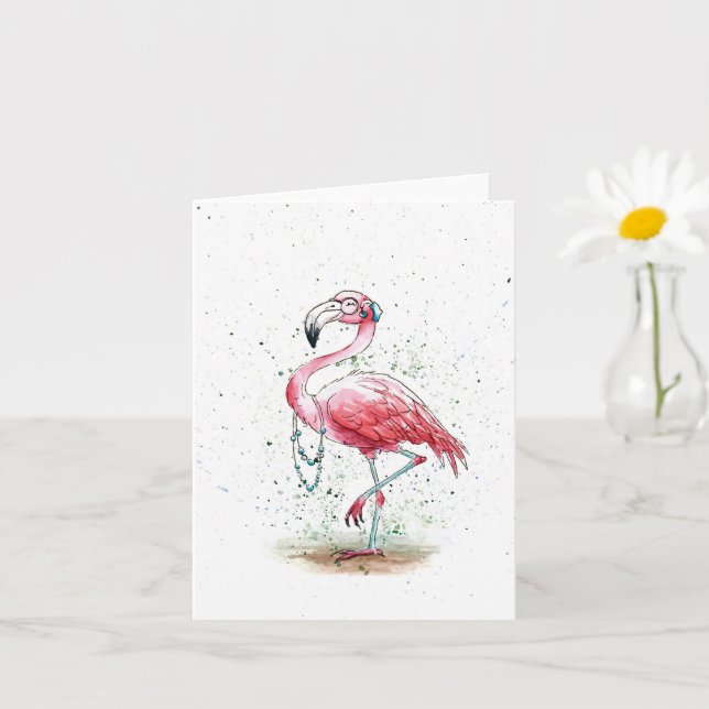 Fabulous Flamingo Card (Small Plant)