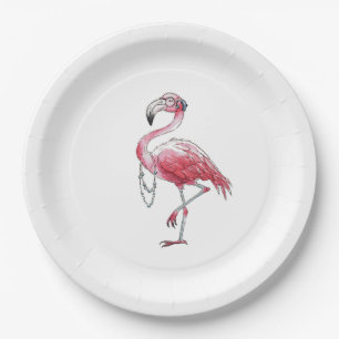 Fabulous Flamingo Paper Plate