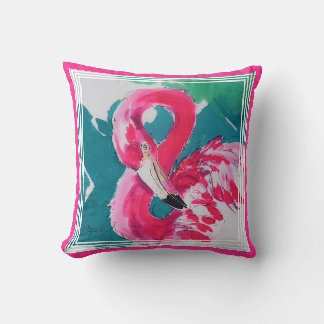 Fabulous Flamingo Pillow (Front)