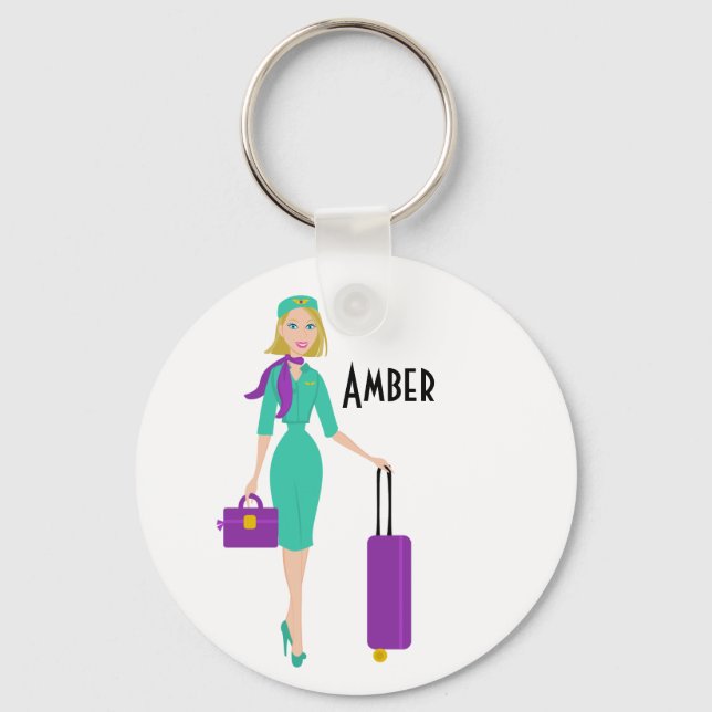 Fabulous Flight Attendant Key Ring (Front)