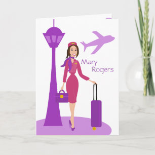 Fabulous Flight Attendant Note Card