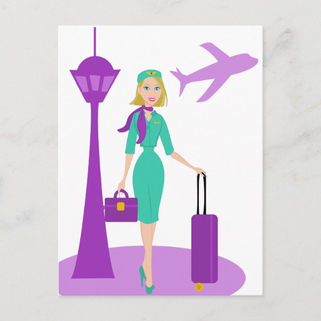 Fabulous Flight Attendant Postcard (Front)