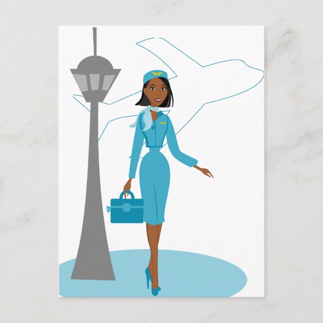 Fabulous Flight Attendant Postcard (Front)
