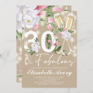 Fabulous Floral 30th Birthday Party Invitation