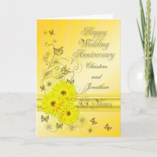 Fabulous flowers 55th anniversary for a couple card
