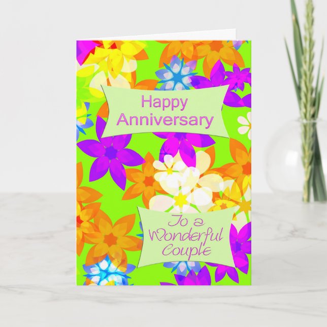 Fabulous flowers anniversary for a couple card (Front)