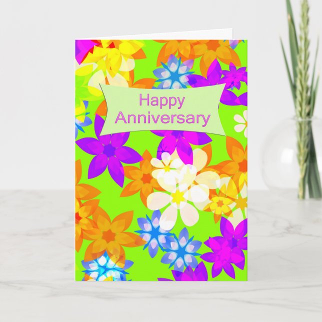 Fabulous flowers anniversary for a couple card (Front)
