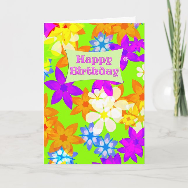 Fabulous flowers birthday card (Front)