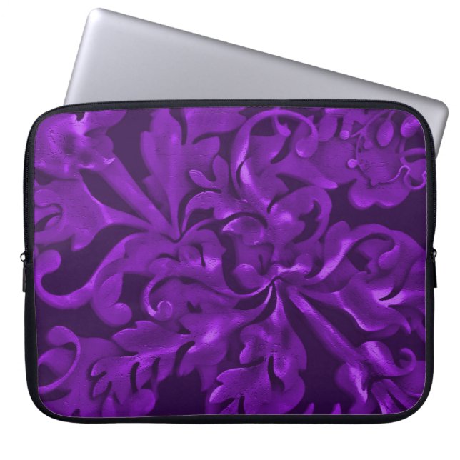 Fabulous Foliage Purple Laptop Sleeve (Front)