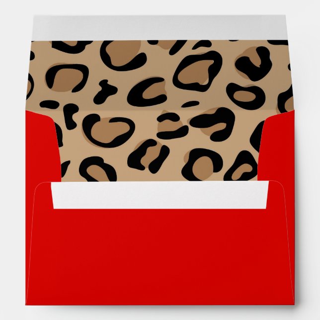 Fabulous Forty Birthday Red Leopard Envelope (Back (Bottom))