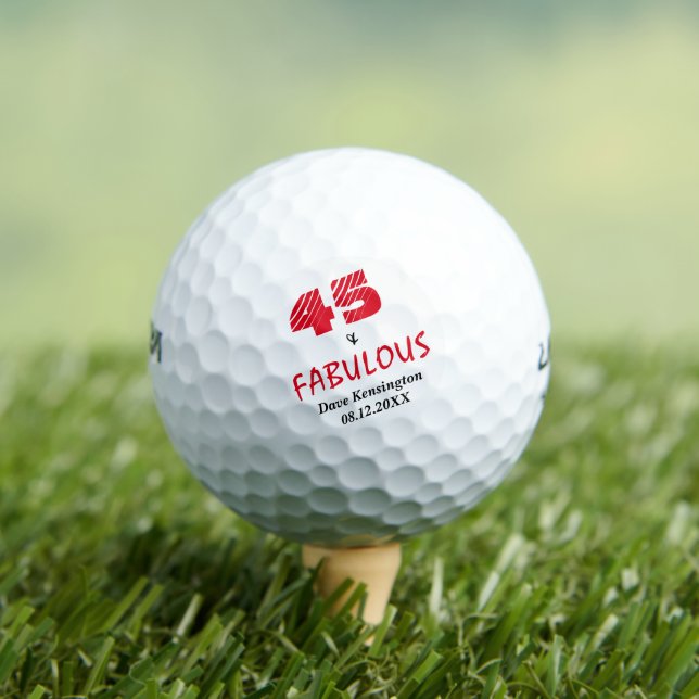 Fabulous Forty Five Birthday Personalised Golf Balls (Insitu Tee)