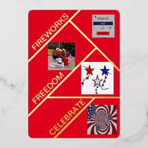 "Fabulous Fourth Wishes" flat Foil card