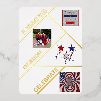 "Fabulous Fourth Wishes" flat Foil card