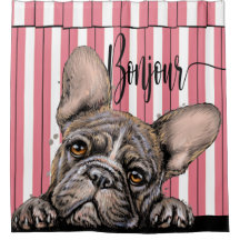 Fabulous Frenchie French Bulldog Shower Curtain