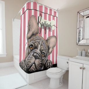 Fabulous Frenchie French Bulldog Shower Curtain