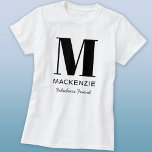 Fabulous Friend Monogram Name T-Shirt<br><div class="desc">Modern typography minimalist monogram name design which can be changed to personalise. Ideal for the friends of the bride at the Bridal Shower or Bachelorette party,  or as a fun wedding party favour or gift.</div>