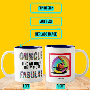 Fabulous Gay Uncle Guncle Pride Two-Tone Coffee Mug