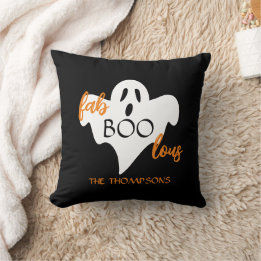 Fabulous Ghost fab-boo-lous funny Halloween Cushion