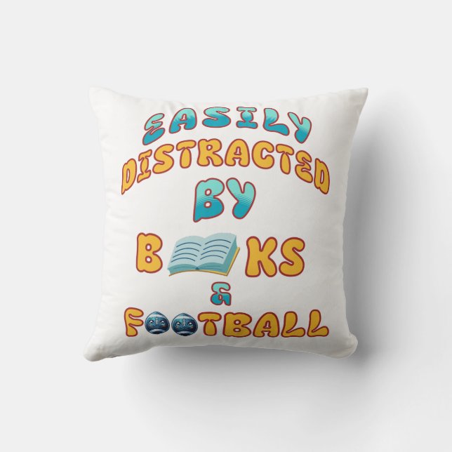 Fabulous gift for those who love books & Football Cushion (Back)