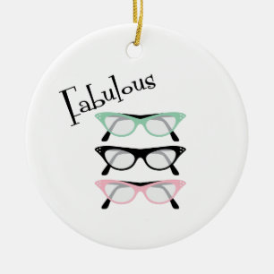 Fabulous Glasses Ceramic Ornament
