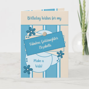 Fabulous Goddaughter Birthday wishes blue Card