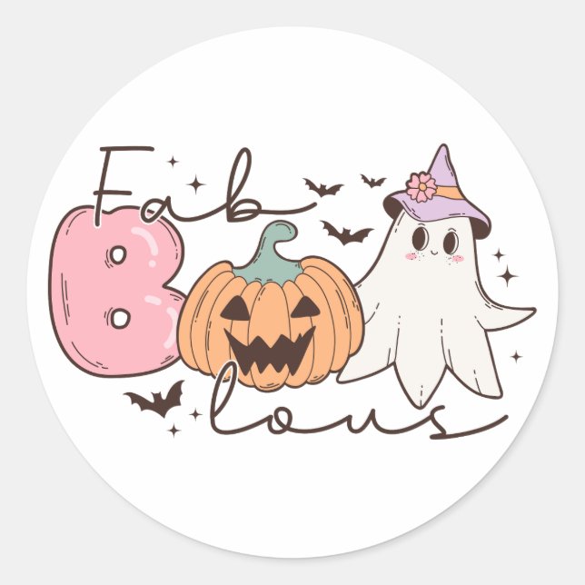 Fabulous Halloween Classic Round Sticker (Front)