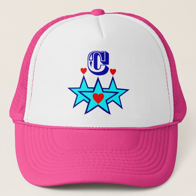 ╚»★Fabulous Initial C Stylish Trucker Hat★«╝ Hat (Front)