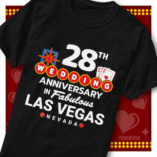 Fabulous Las Vegas 28th Anniversary Wedding Couple T-Shirt