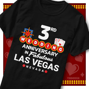 Fabulous Las Vegas 3rd Anniversary Wedding Couple T-Shirt