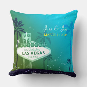 Fabulous Las Vegas Wedding Couple Keepsake Cushion