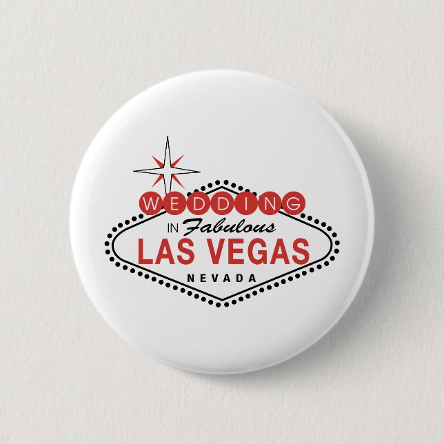 Fabulous Las Vegas Wedding Template Customisable 6 Cm Round Badge (Front)