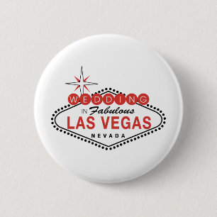 Fabulous Las Vegas Wedding Template Customisable 6 Cm Round Badge