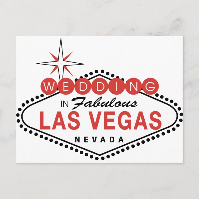 Fabulous Las Vegas Wedding Template Customisable Postcard (Front)